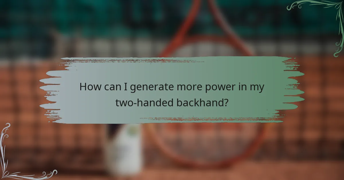 How can I generate more power in my two-handed backhand?