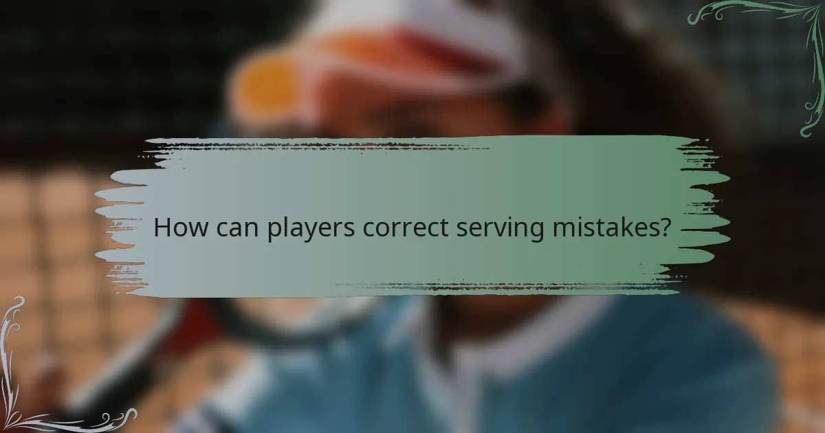 How can players correct serving mistakes?