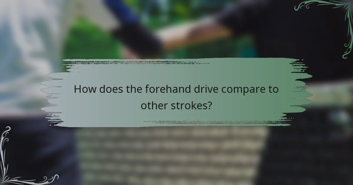 How does the forehand drive compare to other strokes?