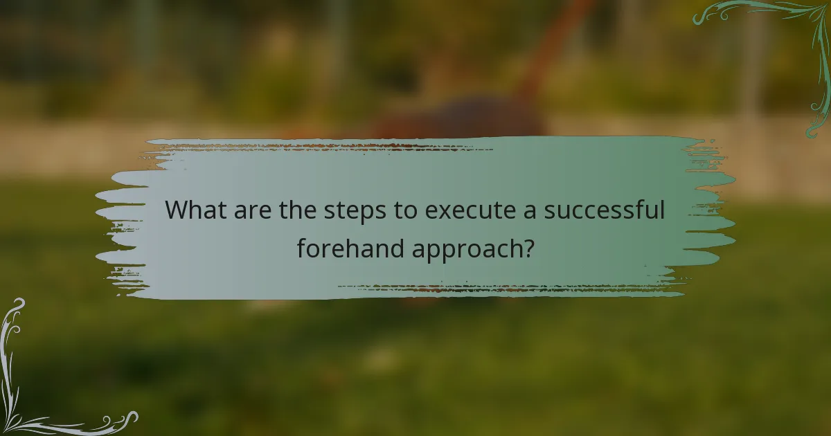 What are the steps to execute a successful forehand approach?